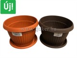 VIRÁGCSERÉP + ALÁTÉT KICSI 16CM BELLA / 15