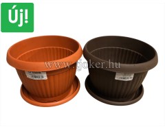 VIRÁGCSERÉP + ALÁTÉT KICSI 16CM BELLA / 15