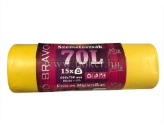 SZEMETES 70L.BRAVO SÁRGA 15DB./ 20